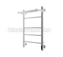 Полотенцесушитель электрический Grota Alto 530х800 NP EL 80x55 см, подключение справа, слева, скрытое подключение справа, глянцевый хром, лесенка, с полкой