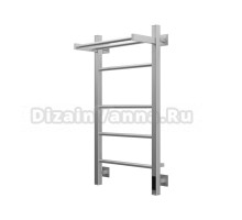 Полотенцесушитель электрический Grota Alto 430х800 NM EL 80x45 см, подключение справа, слева, скрытое подключение справа, матовый хром, лесенка, с полкой