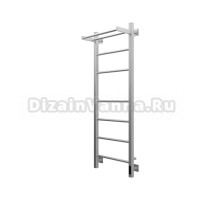 Полотенцесушитель электрический Grota Alto 430х1200 NM EL 120x45 см, подключение справа, слева, скрытое подключение справа, матовый хром, лесенка, с полкой