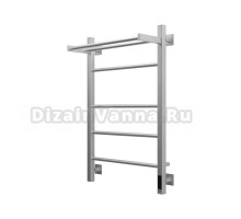 Полотенцесушитель электрический Grota Alto 530х800 NM EL 80x55 см, подключение справа, слева, скрытое подключение справа, матовый хром, лесенка, с полкой