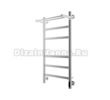 Полотенцесушитель электрический Grota Tela 530х1000 NP EL 100x55 см, подключение справа, слева, скрытое подключение справа, глянцевый хром, лесенка, с полкой
