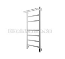 Полотенцесушитель электрический Grota Tela 530х1200 NP EL 120x55 см, подключение справа, слева, скрытое подключение справа, глянцевый хром, лесенка, с полкой