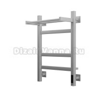 Полотенцесушитель электрический Grota Tela 430х600 NM EL 60x45 см, подключение справа, слева, скрытое подключение справа, матовый хром, лесенка, с полкой