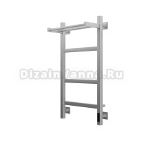 Полотенцесушитель электрический Grota Tela 430х800 NM EL 80x45 см, подключение справа, слева, скрытое подключение справа, матовый хром, лесенка, с полкой