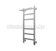 Полотенцесушитель электрический Grota Tela 430х1000 NM EL 100x45 см, подключение справа, слева, скрытое подключение справа, матовый хром, лесенка, с полкой