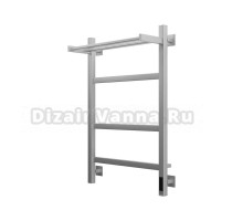 Полотенцесушитель электрический Grota Tela 530х800 NM EL 80x55 см, подключение справа, слева, скрытое подключение справа, матовый хром, лесенка, с полкой