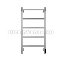 Полотенцесушитель электрический Grota Simple K 430х800 NP EL 80x45 см, подключение справа, слева, скрытое подключение справа, глянцевый хром, лесенка