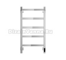 Полотенцесушитель электрический Grota Soffi K 430х800 NP EL 80x45 см, подключение справа, слева, скрытое подключение справа, глянцевый хром, лесенка