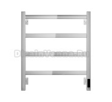 Полотенцесушитель электрический Grota Soffi K 530х600 NP EL 60x55 см, подключение справа, слева, скрытое подключение справа, глянцевый хром, лесенка