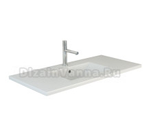 Мебельная раковина Emmy Вега 101 накладная, глянцевая белая, прямоугольная, фаянс