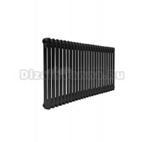 Радиатор стальной трубчатый Теплофорт 200106 2 трубы, 24 секции, боковое проходное подключение, RAL 9005