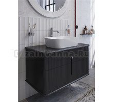 Тумба с раковиной STWORKI Молде 95 антрацит, столешница Молде 95, раковина Молде MDE500