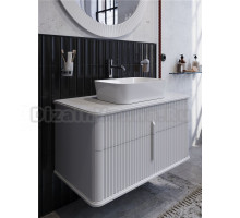 Тумба с раковиной STWORKI Молде 95 белая, столешница Молде 95, раковина Молде MDE500