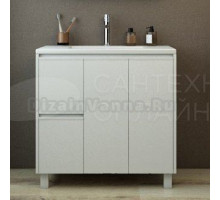 Тумба с раковиной Emmy Вега 90 напольная, белая