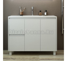 Тумба с раковиной Emmy Вега 100 напольная, белая