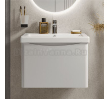 Тумба с раковиной Vigo Glem 60 подвесная, 1 ящик, глянцевая белая