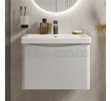 Тумба под раковину без столешницы Vigo Glem 70 подвесная, 1 ящик, глянцевая белая