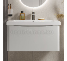 Тумба с раковиной Vigo Glem 80 подвесная, 1 ящик, глянцевая белая