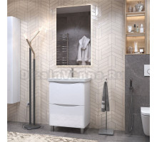 Мебель для ванной комнаты Vigo Glem 60 напольная, 2 ящика, глянцевая белая