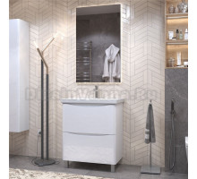 Мебель для ванной комнаты Vigo Glem 70 напольная, 2 ящика, глянцевая белая