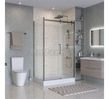 Душевой уголок BelBagno Marino 2 AH-1-110/80-C-GM 110x80, профиль оружейная сталь, стекло прозрачное