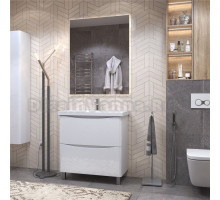 Мебель для ванной комнаты Vigo Glem 80 напольная, 2 ящика, глянцевая белая