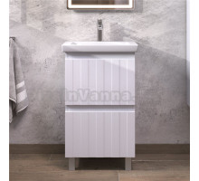 Тумба под раковину без столешницы Vigo Finlay 50 напольная, 2 ящика, матовая белая