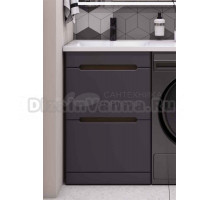 Тумба под раковину без столешницы SanStar Darko 60 напольная, под стиральную машину, графит софт, дуб вотан