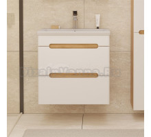 Тумба под раковину без столешницы SanStar Diva 50 подвесная, матовая белая, дуб вотан