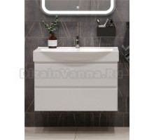 Тумба с раковиной SanStar Arista 105 подвесная, глянцевая белая, раковина Элвис 105