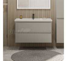 Тумба с раковиной SanStar Riana 100 подвесная, grey, раковина Миранда 100