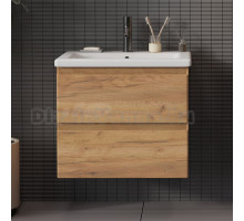 Тумба с раковиной SanStar Riana 60 подвесная, дуб крафт золотой, раковина Como 60