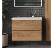 Тумба с раковиной SanStar Riana 70 подвесная, дуб крафт золотой, раковина Фостер 70