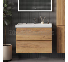 Тумба с раковиной SanStar Riana 80 подвесная, дуб крафт золотой, раковина Fest 80