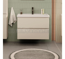 Тумба с раковиной SanStar Riana 80 подвесная, cappuccino, раковина Фостер 80