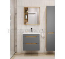 Мебель для ванной комнаты SanStar Diva 50 подвесная, графит софт, дуб вотан, раковина Fest 50