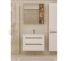 Мебель для ванной комнаты SanStar Diva 70 подвесная, матовая белая, дуб вотан, раковина Como 70