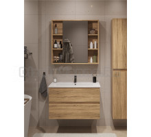 Мебель для ванной комнаты SanStar Lavanti 90 подвесная, дуб вотан, раковина Quadro 90