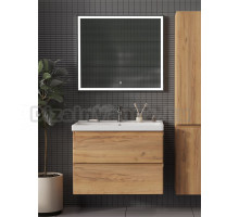 Мебель для ванной комнаты SanStar Riana 100 подвесная, дуб крафт золотой, раковина Миранда 100