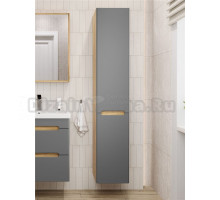 Шкаф-пенал для ванной SanStar Diva 30 графит софт, дуб вотан