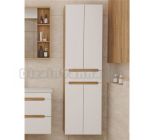 Шкаф-пенал для ванной SanStar Diva 50 матовый белый, дуб вотан