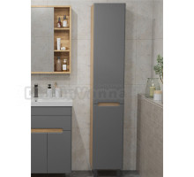 Шкаф-пенал для ванной SanStar Модена 30 графит софт, дуб вотан