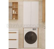 Шкаф над стиральной машиной SanStar Diva 65 матовый белый, дуб вотан