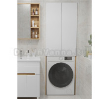 Шкаф над стиральной машиной SanStar Модена 65 матовый белый, дуб вотан