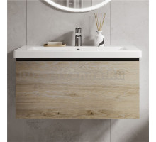 Тумба под раковину без столешницы Vigo Cross 80 подвесная, 1 ящик, светлое дерево