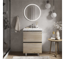 Мебель для ванной комнаты Vigo Cross 60 напольная, 2 ящика, светлое дерево