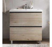 Тумба под раковину без столешницы Vigo Cross 80 напольная, 2 ящика, светлое дерево