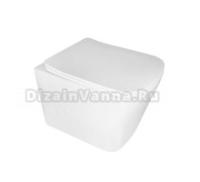 Унитаз подвесной AZARIO Cascad AZ-10002 безободковый, с микролифтом, глянцевый белый