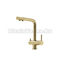 Смеситель для кухни Sancos Foster, с краном под фильтр для питьевой воды, полированное золото, SC4014ZG, PVD покрытие