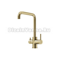 Смеситель для кухни Sancos Vela, с краном под фильтр для питьевой воды, брашированное золото, SC4013BG, PVD покрытие